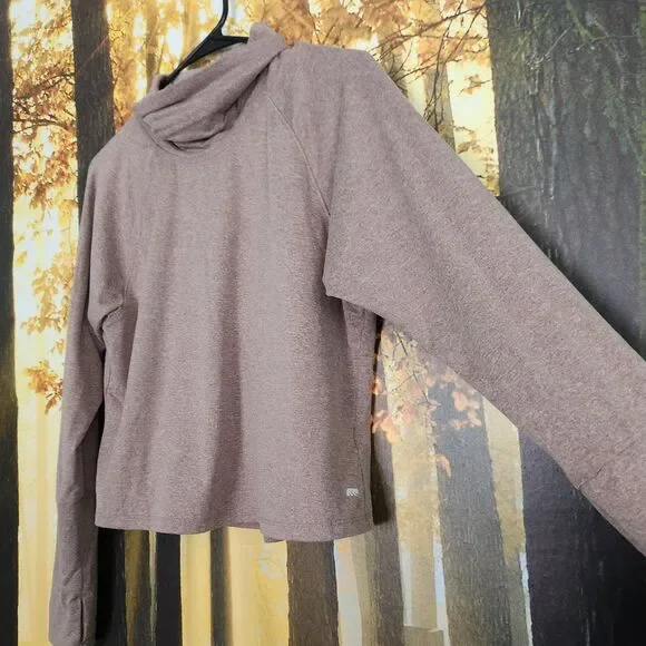 Marika Shirt Women's M Mauve Cowl Neck Athletic Cropped Long Sleeve Comfort Warm - Picture 4 of 11